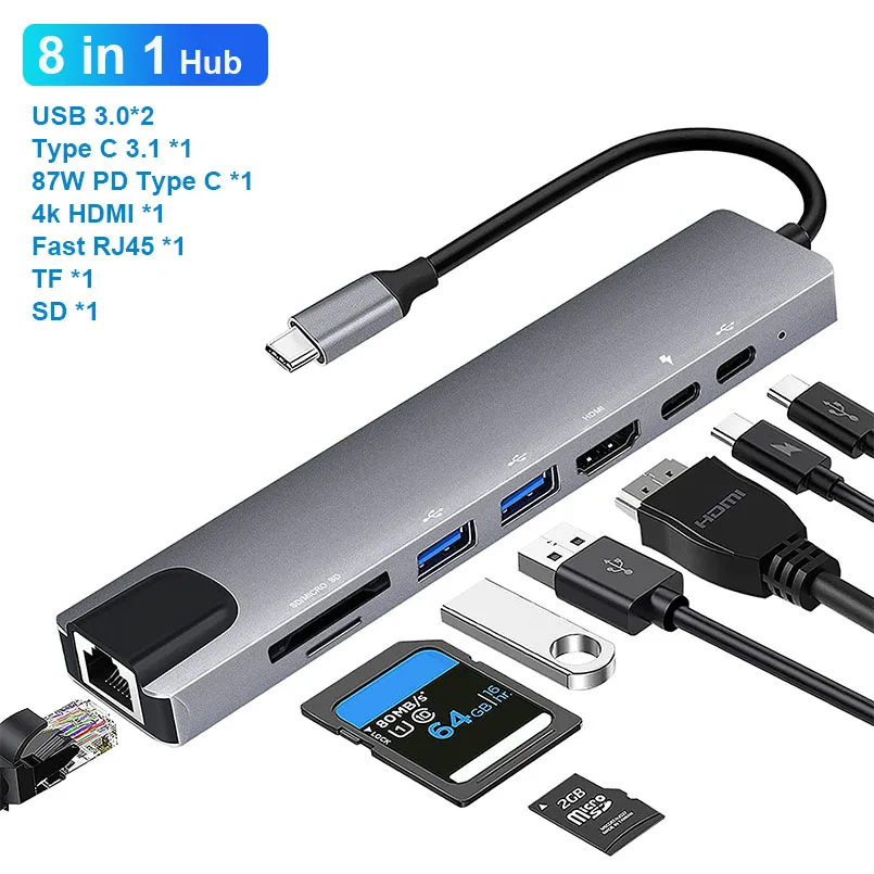 Hubs usb c 8 in 1original