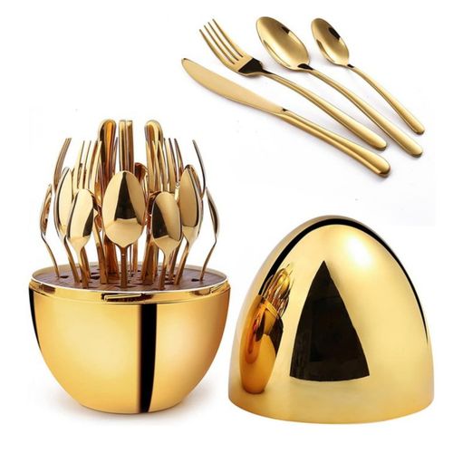 Set de couverts de 24 pièces en forme d’œuf