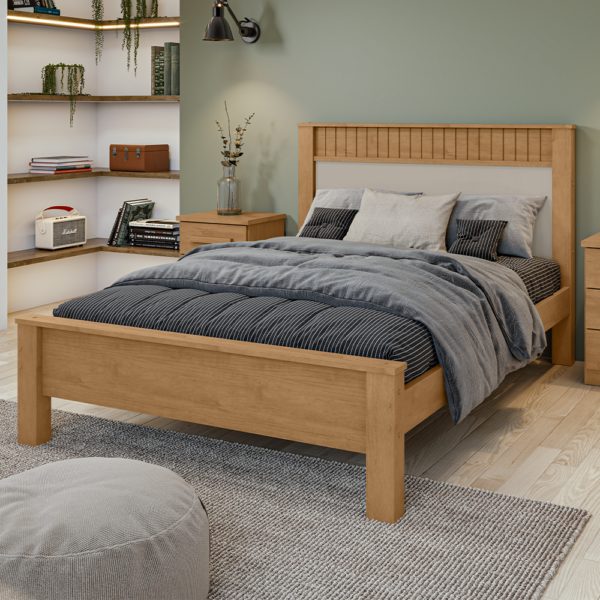 ATHENAS lit 140 cm x 190 cm – Marron blanc