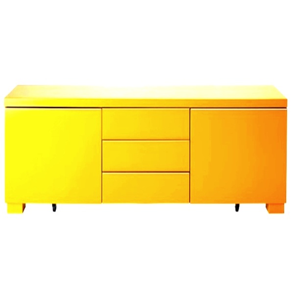 Meuble TV Jaune Élégant – Grand Format et Plein de Style !