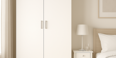ARMOIRE 2 PORTES – COULEUR MARRON ET BLANCHE