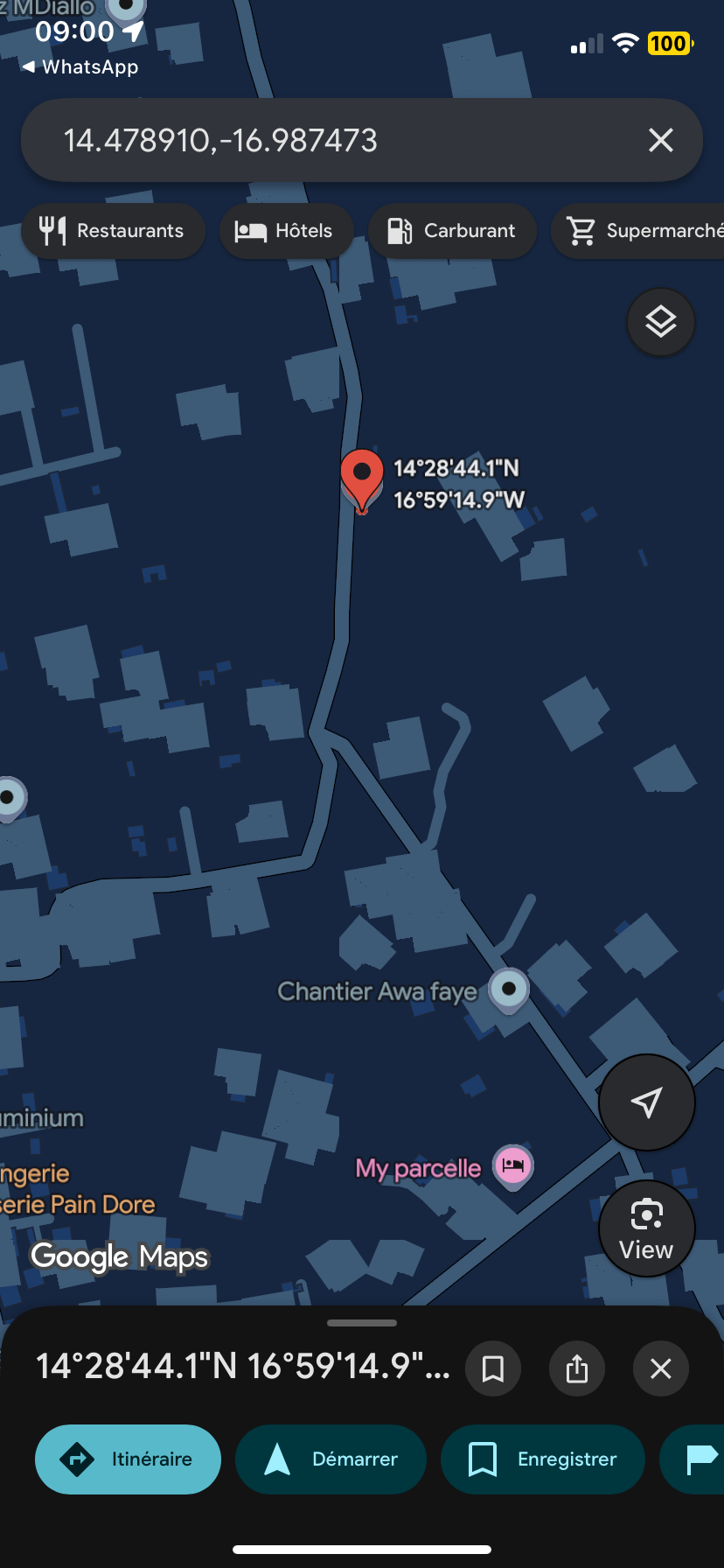 Lot de 4 terrains de 225 mètres carrés à vendre à Gandigal Caritas